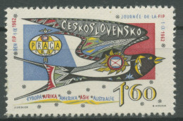Tschechoslowakei 1962 PRAGA FIP-Abzeichen 1361 Postfrisch, Haftstelle Rüchseitig - Unused Stamps