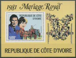 Elfenbeinküste 1981 Hochzeit Prinz Charles & Diana Block 18 Postfrisch (C62540) - Costa De Marfil (1960-...)