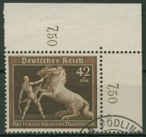 Deutsches Reich 1939 Galopprennen Das Braune Band 699 Ecke 2 Gestempelt - Oblitérés