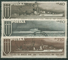 Polen 1970 Seekrieg 1939 Schiffe 2029/31 Gestempelt - Usados