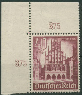 Deutsches Reich 1940 WHW Rathaus Münster 759 Ecke 1 Postfrisch - Ungebraucht