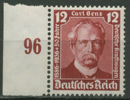 Deutsches Reich 1936 Carl Benz Mit Rand Links 605 SR Li. Postfrisch - Unused Stamps