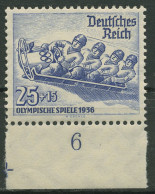 Deutsches Reich 1935 Olympische Winterspiele Mit Unterrand 602 UR Postfrisch - Nuevos