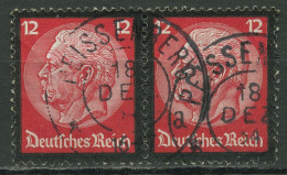 Deutsches Reich 1934 Tod Von Paul V. Hindenburg Waag. Paar 552 Gestempelt - Used Stamps