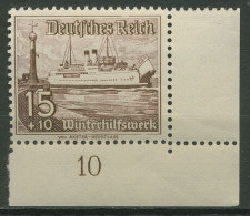 Deutsches Reich 1937 Winterhilfswerk WHW Schiffe 657 Ecke 4 Postfrisch - Nuovi