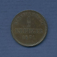 Württemberg 1/2 Kreuzer 1871, König Karl, J 81 Vz (m6481) - Kleine Munten & Andere Onderverdelingen
