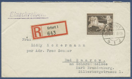 Deutsches Reich 1940 Das Braune Band 747 Auf R-Brief Aus Erfurt (X41042) - Briefe U. Dokumente