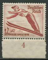 Deutsches Reich 1935 Olympische Winterspiele Unterrand 601 UR Postfrisch - Ongebruikt