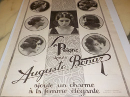 ANCIENNE PUBLICITE LE PEIGNE SIGNE  AUGUSTE BONAZ 1923 - Other & Unclassified