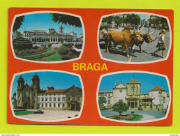 Portugal BRAGA N°1007 En 1981 Attelage De Boeufs Bus Ancien Mercedes Peugeot 203 VOIR DOS Et BEAUX TIMBRES - Braga