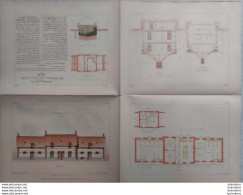 PETITES CONSTRUCTIONS FRANCAISES PL. 29 A 32   EDIT. THEZARD MAISON DE CULTIVATEUR AVEC ECURIE ET ETABLE - Architettura