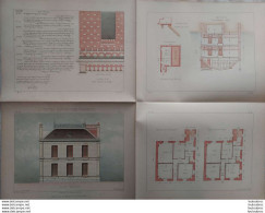 PETITES CONSTRUCTIONS FRANCAISES PL. 1 A 4  EDIT. THEZARD MAISON A LOYER POUR 2 LOCATAIRES - Architettura