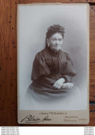 CDV FEMME AGEE   PHOTO BLAIN FRERES A VALENCE ROMANS 10.50 X 6 CM - Oud (voor 1900)