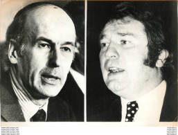 VALERY GISCARD D'ESTAING ET GERARD NICOUD  PRESIDENT DU CID UNATI 11/1975   PHOTO AFP 18X13CM - Célébrités