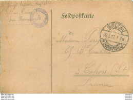 SOLTAU  FELDPOSTKARTE LETTRE DE PRISONNIER DE GUERRE 08/1917  SOLDAT POUJET LUDOVIC - War 1914-18