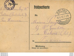 SOLTAU  FELDPOSTKARTE LETTRE DE PRISONNIER DE GUERRE 06/1917  SOLDAT POUJET LUDOVIC - War 1914-18