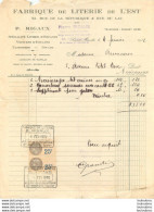P. RIGAUX FABRIQUE DE LITERIE DE L'EST SAINT MANDE FACTURE 1932  AVEC TIMBRE FISCAL - 1900 – 1949