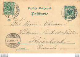POSTKARTE DEUTSCHE REICHSPOST 1896 - Andere & Zonder Classificatie