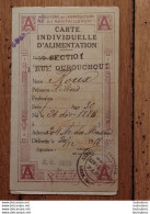 CARTE INDIVIDUELLE D'ALIMENTATION 1918 ROUX HELENE  204 AV DU MAINE - Unclassified