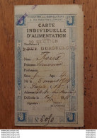 CARTE INDIVIDUELLE D'ALIMENTATION 1918 ROUX SIMONE 204 AV DU MAINE - Non Classés