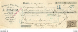 A. AUBERLET DECORATIONS EN CARTON PIERRE ET STAFF PARIS 1900 LETTRE DE CHANGE AVEC TIMBRE FISCAL - Lettres De Change