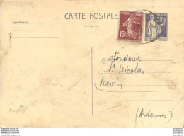 CARTE POSTALE ADRESSEE AUX FONDERIES SAINT NICOLAS A REVIN  EN  1939 - Revin