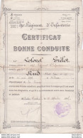 CERTIFICAT DE BONNE CONDUITE 134e REGIMENT D'INFANTERIE COLONEL GRELOT AU CAPORAL NUD ALBERT 09/1937 - Andere & Zonder Classificatie