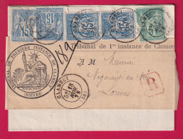 N°75 + 90 X4 CLAMECY NIEVRE RECOMMANDE POUR LORMES LETTRE - 1877-1920: Semi-moderne Periode