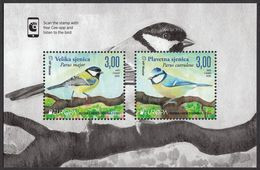 Bosnia Croatia 2019 Europa CEPT National Birds Fauna Parus Major, Parus Caeruleus, Block Souvenir Sheet MNH - Bosnien-Herzegowina