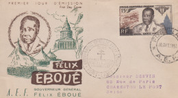 Enveloppe  FDC  1er  Jour   AFRIQUE  EQUATORIALE  FRANCAISE   Félix  Eboué   FORT  LAMY   1955 - Andere & Zonder Classificatie