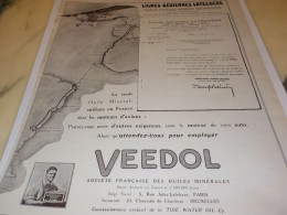 ANCIENNE PUBLICITE LIGNES  AERIENNES LATECOERE ET  VEEDOL 1925 - Other & Unclassified