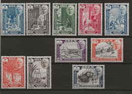 Aden - Qu'aiti State Of Hadhramaut, 1955, SG 29 - 38, Partial Set, Mint Hinged (without 5 & 10 Shillings) - Aden (1854-1963)