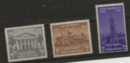 India, 1957, SG 392 - 394, Complete Set, MNH - Nuovi