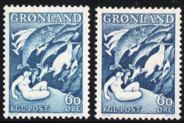 Greenland 1957 Mythes From Greenland 2 Values Shades. MNH - Unused Stamps