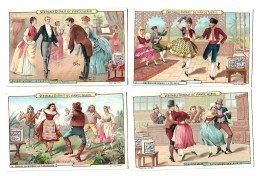 S 238 , Liebig 6 Cards, Danses Nationales 1° (spots Backsides) (ref B4) - Liebig