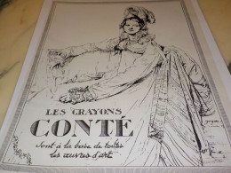 ANCIENNE PUBLICITE LES CRAYONS CONTE 1925 - Other & Unclassified