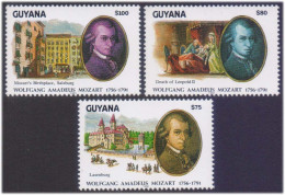 Mozart, Member Masonic Lodge Zur Wohltätigkeit, Freemasonry, Composer, Music, Musical Instrument Guyana MNH - Franc-Maçonnerie