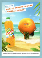 CP - Carte Publicitaire OASIS Orange - Orange Dans La Mer - Diction N°3 Maillot Au Fond De L'eau Oasis Au Goulot - Advertising