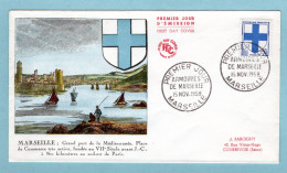 FDC France 1958 - Blason - Armoiries De Marseille - YT 1180 - Marseille - 1950-1959