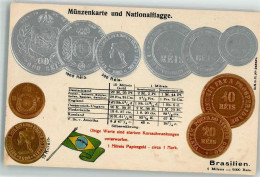 13289721 - Muenzenkarte Und Nationalflagge Muenzabbildungen Geld Auf AK Lithographie - Sonstige & Ohne Zuordnung