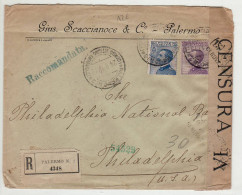 1811 PALERMO SCACCIANOCE X PHILADELPHIA USA - Poststempel