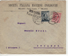 1812 MILANO SOCIETA ITALIANA MACCHINE ENOLOGICHE X CHIASSO SVIZZERA - Marcofilía
