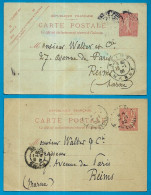 (Lot De 2) CPA (Entier Postal Commercial) De 75017 Paris Pour WALTER & Cie 51 REIMS (envoi Futs Vides) * Viticulture Vin - Autres & Non Classés