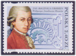 Mozart Member Of Masonic Lodge Zur Wohltätigkeit, Freemasonry, Music Composer, Opera, Musical Instrument Poland MNH - Freimaurerei