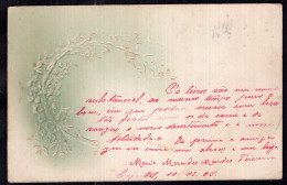 Brasil - 1905 - Flowers - Embossed Flowers Ornament Postcard - Flowers