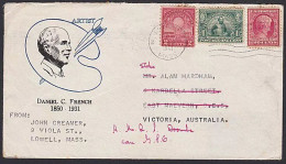 USA - AUSTRALIA 1941 REDIRECTED D C FRENCH COVER LOWELL STAMP CLUB CINDERELLA - Poststempel