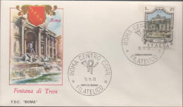 ITALIA - ITALIE - ITALY - 1973 - Fontane - 1ª Emissione - Fontana Di Trevi, A Roma - FDC Roma - FDC