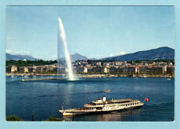CP Suisse - Genève Le Jet D'eau Et Le Mont Blanc Depuis L’hôtel Beau-Rivage - Genève