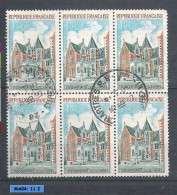 Timbre Oblitéré N° 1759 - Bloc De 6 : Le Clos-Lucé à Amboise - (oblitération à Chartres - 16-01-1975) - Used Stamps