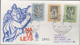 ITALIA - ITALIE - ITALY - 1973 - Natale - FDC Venetia - Viaggiata Con Annullo - FDC